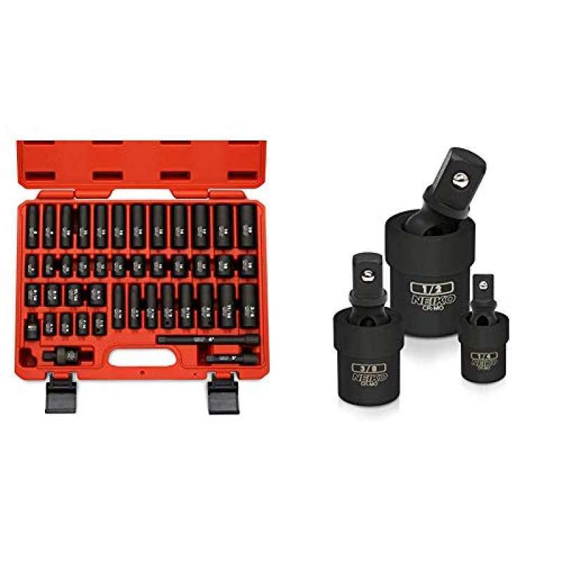 Promo Neiko 02440A 3/8 Drive Impact Socket Set & 02486A Impact Universal Joint Socket Swivel Set