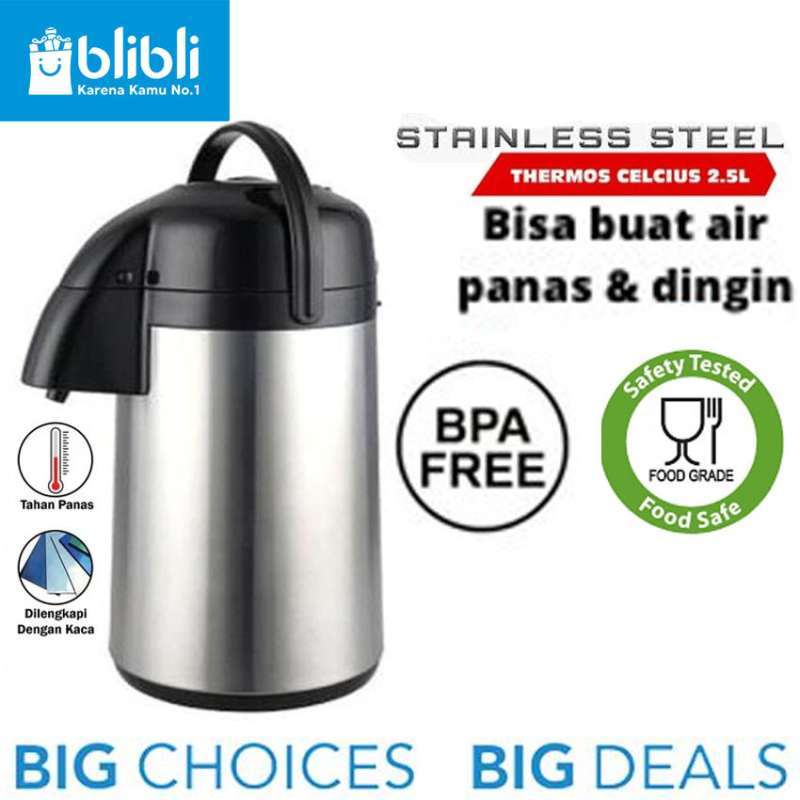 Jual Termos Tremos Airpot Termos Air Panas/Dingin 2,5 Liter Thermos