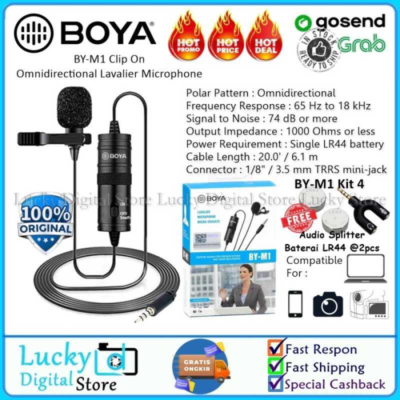 Promo Mic. Boya ByM1 Clip On Microphone Kamera Hp Laptop Pc Diskon 10 di Seller Asad Store