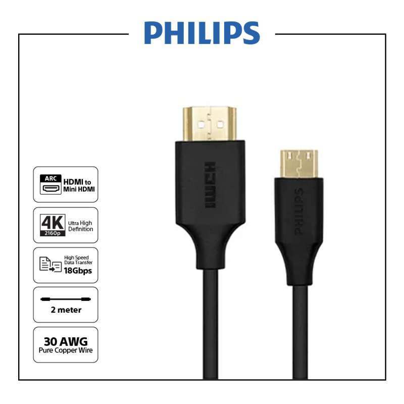 Jual Philips HDMI to mini HDMI cable SWV5420 4K 60Hz Ultra HD with