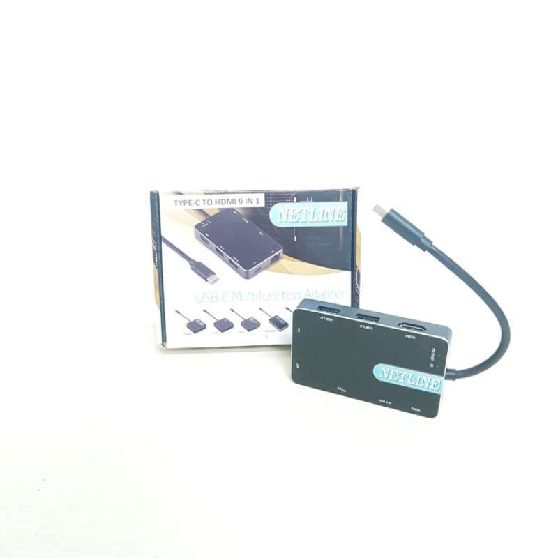 Jual USB Type C 9in1 Multifunction Adapter NETLINE Di Seller Cullen jual-usb-type-c-9in1-multifunction-adapter-netline-di-seller-cullen