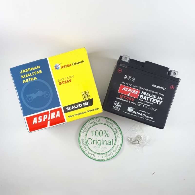Promo Aki Kering Motor Aspira Gtz6V Mf Vario 125 150 Fu Cb150R Pcx Asli