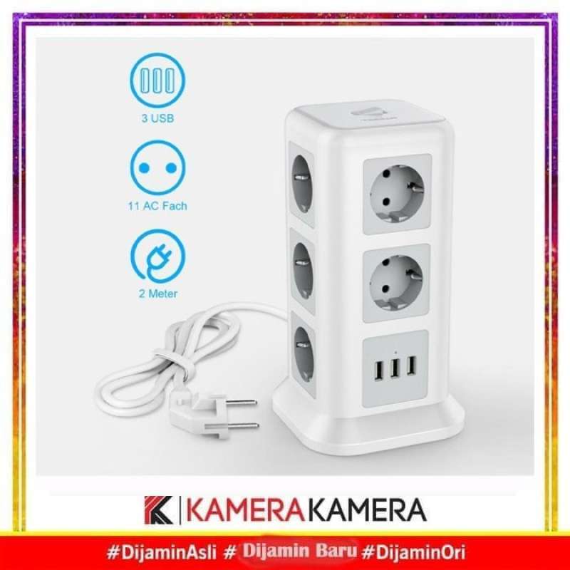 Jual Tessan Ts-Tps01-De Power Strip With 11 Ac Outlet+3 Usb Ports+1 ...