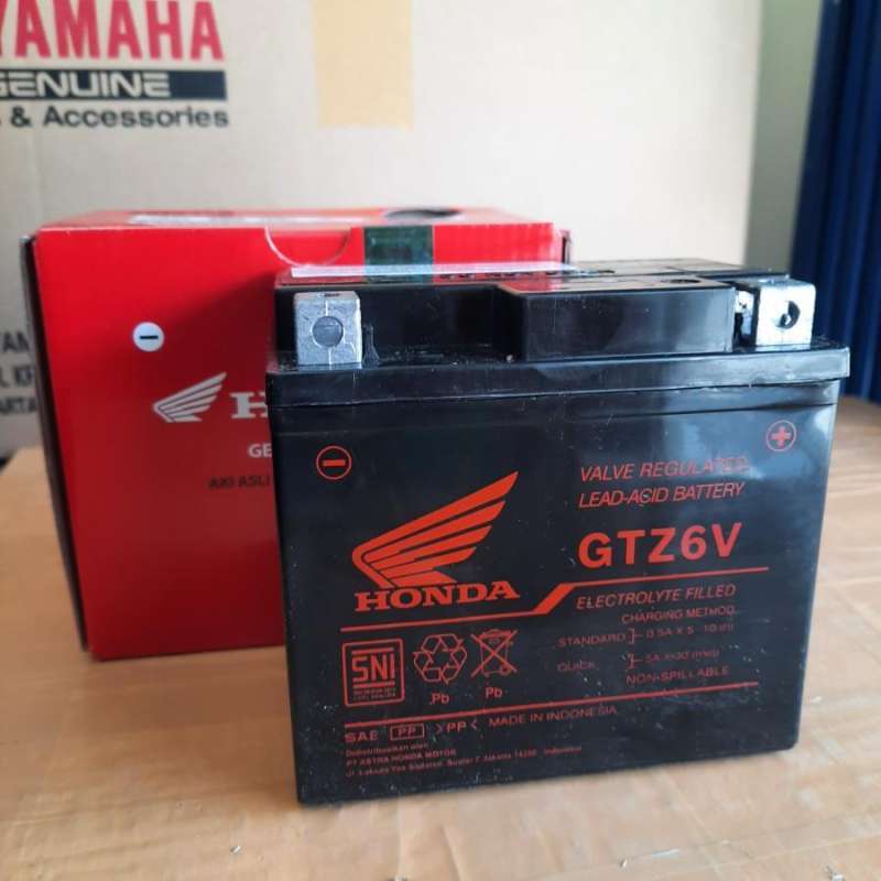 Jual AKI KERING MOTOR GTZ6V ASLI GS ASTRA AHM HONDA di Seller M3