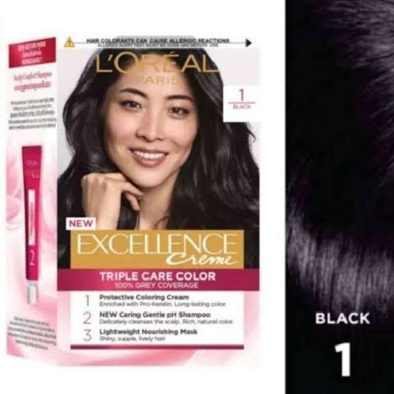 Jual L'OREAL PARIS EXCELLENCE NO 1 BLACK HAIR COLOR PEWARNA RAMBUT di