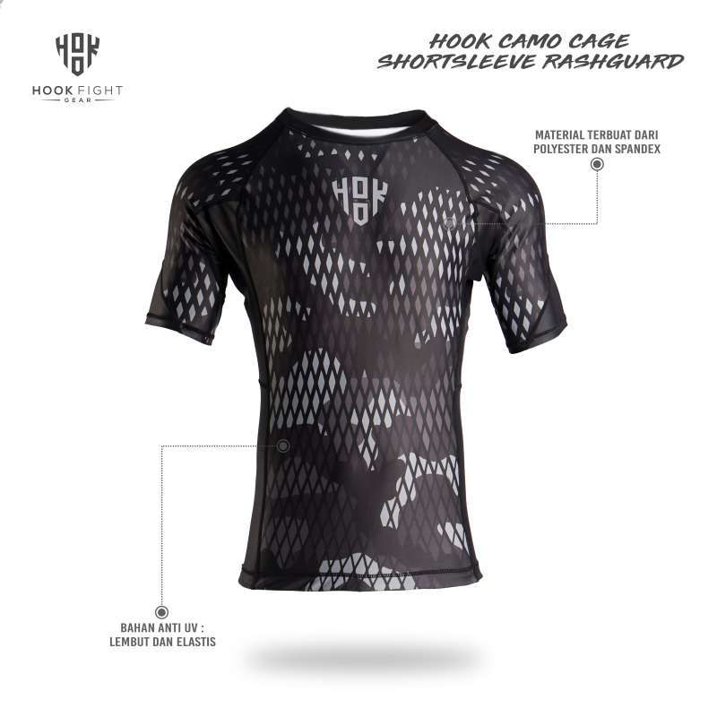 Jual Hook Rashguard MMA BJJ Compression Muay Thai Shortsleeves Rash