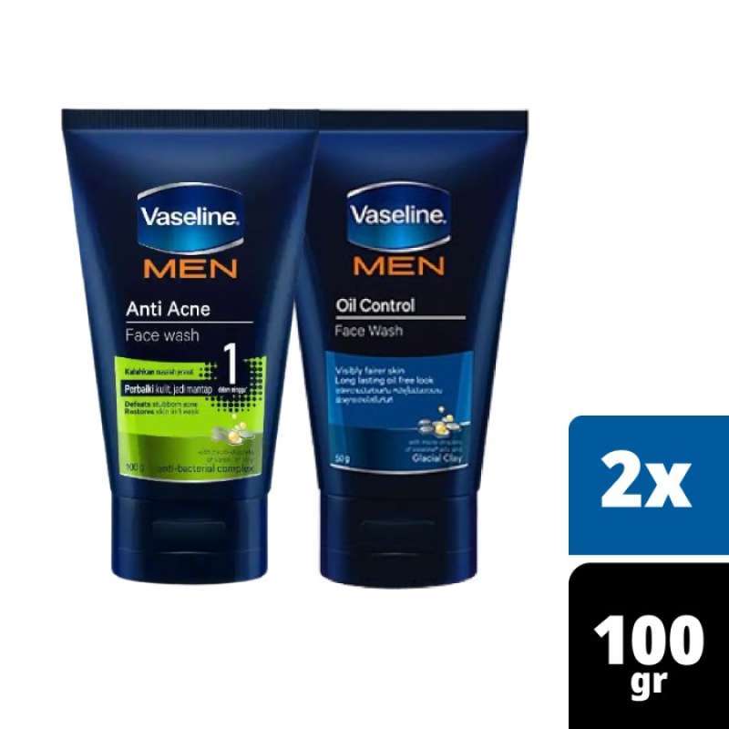 Jual Vaseline Men Oil & Acne Control Facial Wash 100gr Cuci Muka Pria