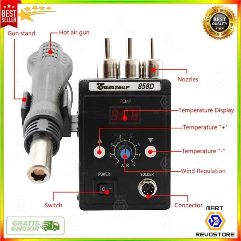 Jual Solder Uap Desoldering Heat Gun + Soldering Kit With Station 220V
