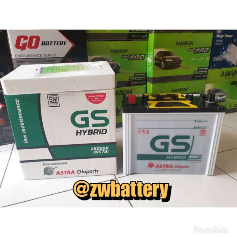 Promo Aki NS70 / 65D26R GS ASTRA HYBRID 12 Volt 65 Ampere Diskon 9% di