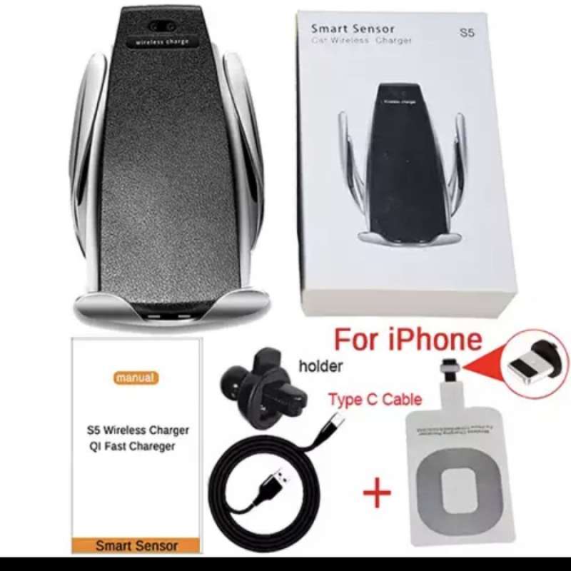 Jual Automatic Car Clamping Wireless Charging Dudukan HP untuk di