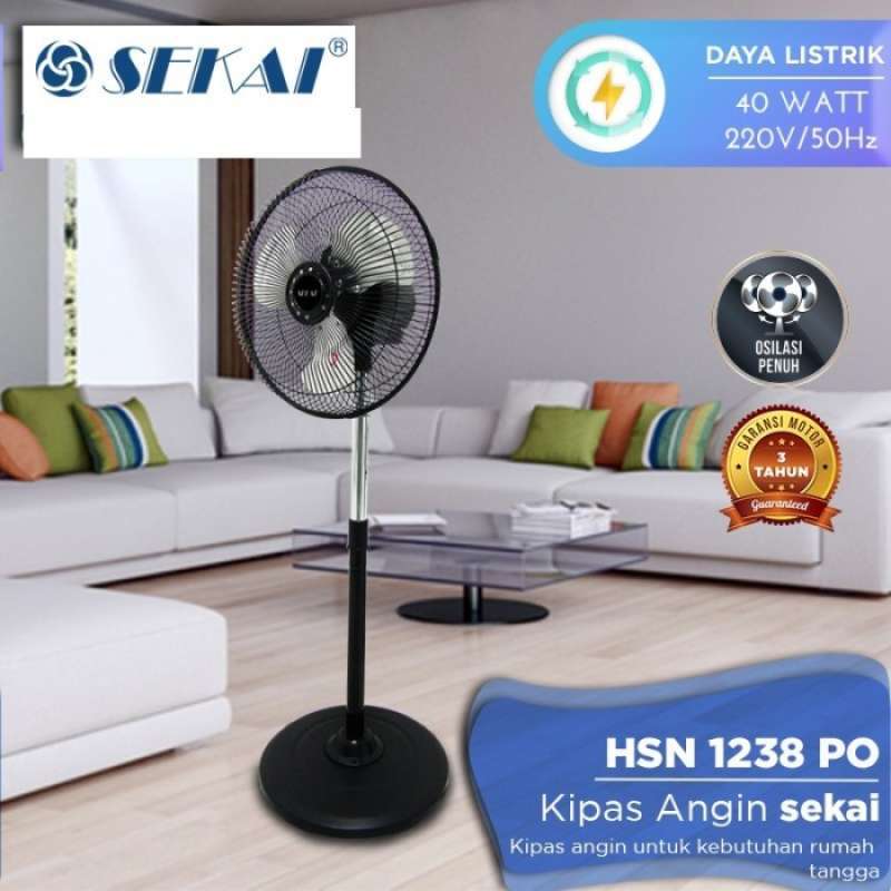 Promo SEKAI Metal Stand Fan HSN1238PO Kipas Angin 12 Inch HSN 1238 Multicolor Diskon 23 di
