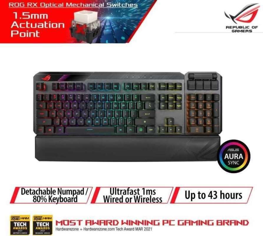 Jual ASUS ROG CLAYMORE II Gaming Mechanical keyboard ROG RX Optical