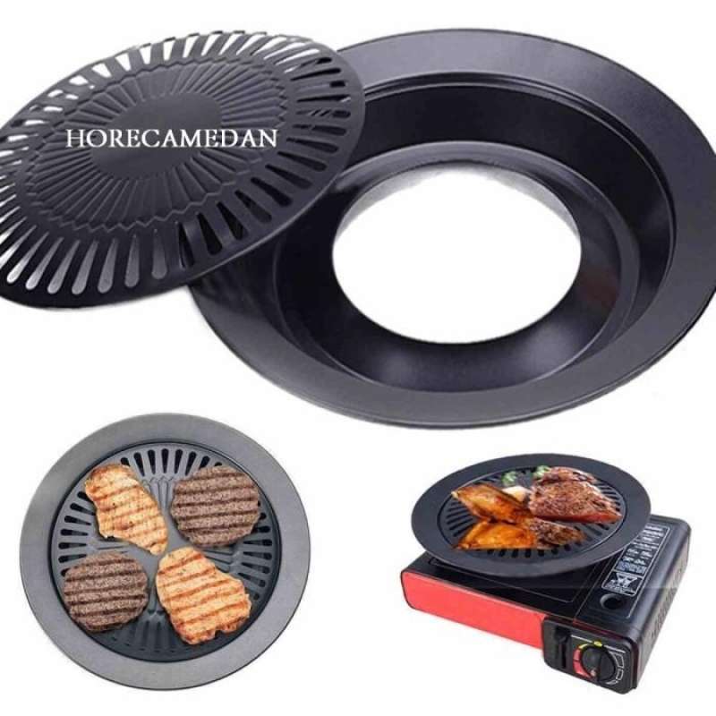 Jual Besi Bulat Korea Panggangan BBQ Nonstick Pan / Round Cast Iron