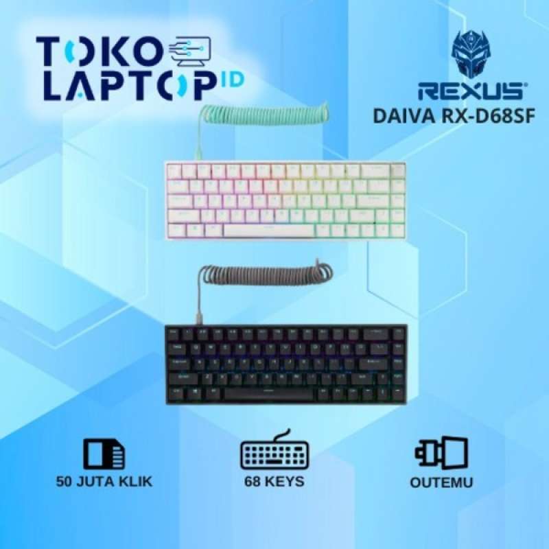 Jual Rexus Daiva RX-D68SF South Facing Mechanical Wired Gaming Keyboard ...