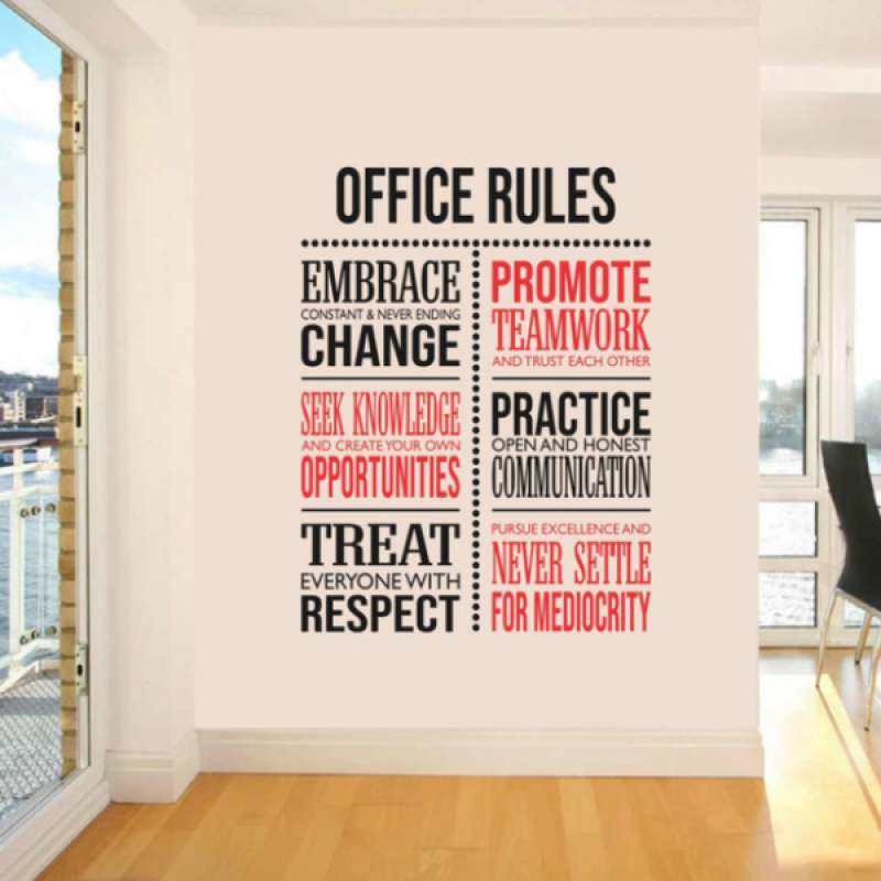 Promo Sticker Stiker Office Rules Sticker Dinding Kaca Pintu Rumah