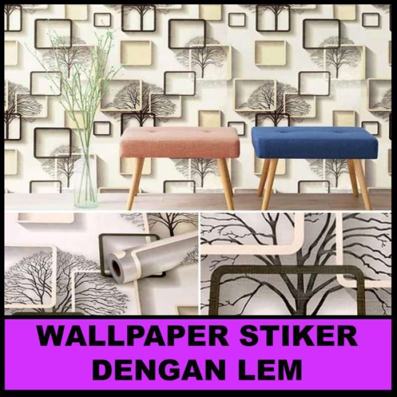 Promo Wallpaper Dinding Stiker Wallpaper Kotak Coklat 45cm x 100cm