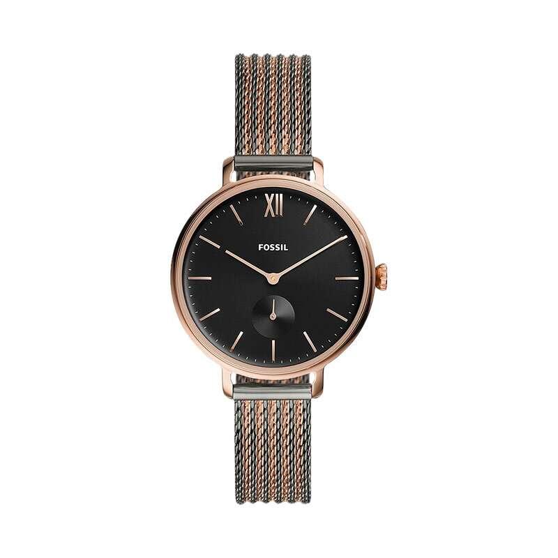 Jual Fossil ES4702 Kayla Black Dial Dual Tone Stainless Steel Strap Jam Tangan Wanita di Seller