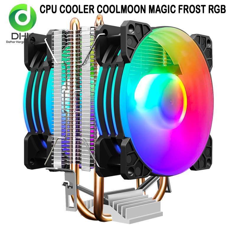 Jual Cpu Fan Cooler Coolmoon Rgb For Intel Dan Amd Fan Processor ...