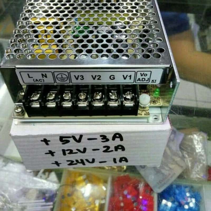 Promo ac dc adaptor input ac 220v output +5v 3a +12v 2a dan +24v 1a ...