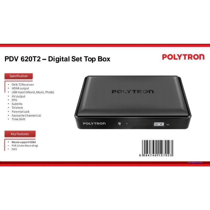 Jual SET TOP BOX Polytron Set Top Box Full HD Receiver TV Digital DVB