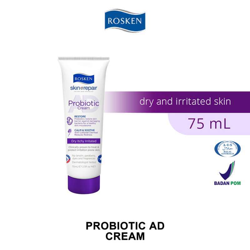 Jual ROSKEN AD PROBIOTIC CREAM 75ML KRIM KULIT KERING & IRITASI