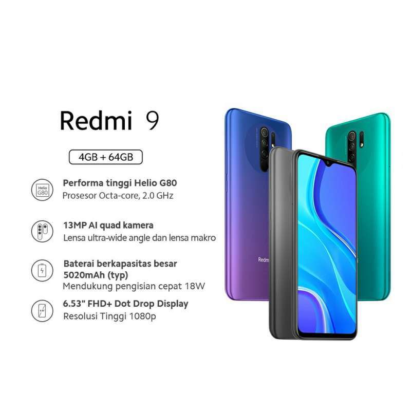Jual Xiaomi Redmi 9 (Ocean Green, 64 GB) Online Februari