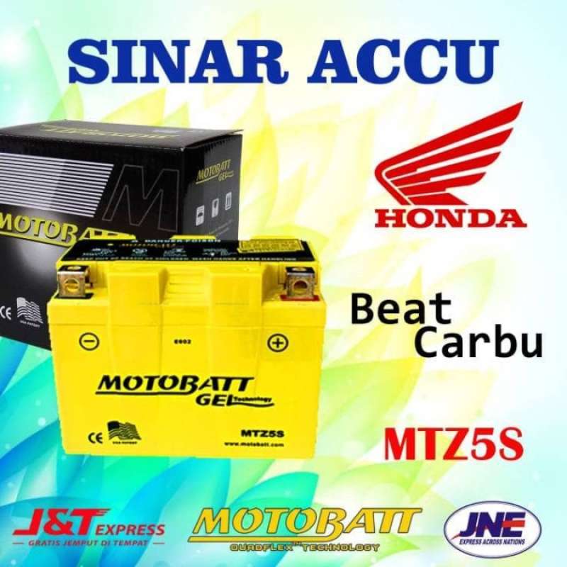 Promo Aki Motor Honda Beat Karbu Motobatt Mtz5S Aki Kering Diskon 23%