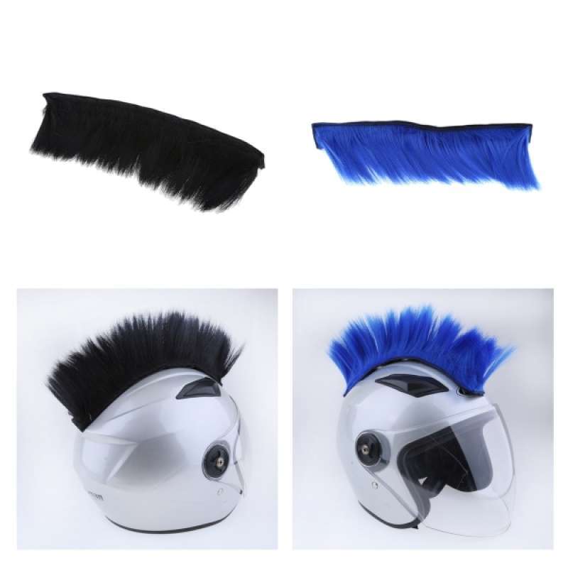Jual Blue&Black Helmet Mohawk Hair for Motorcycle Ski Snowboard