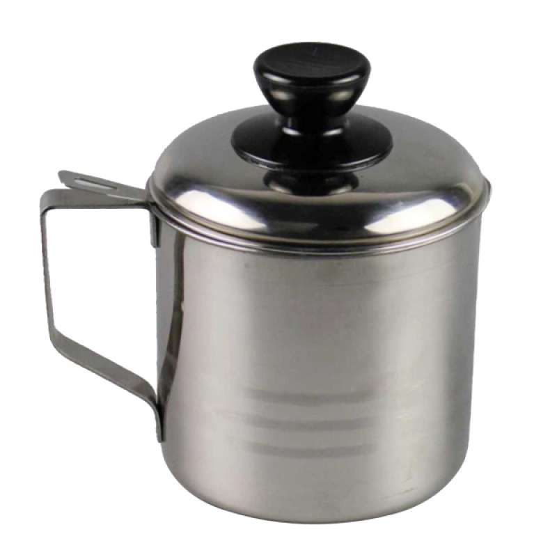 Jual Stainless Oil Grease Container Keeper Storage with Filter Mesh