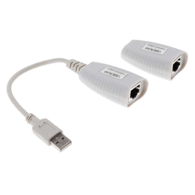Jual USB over RJ45 Cat5e 5e Cat6 Cable Extension Extender Cable Adapter