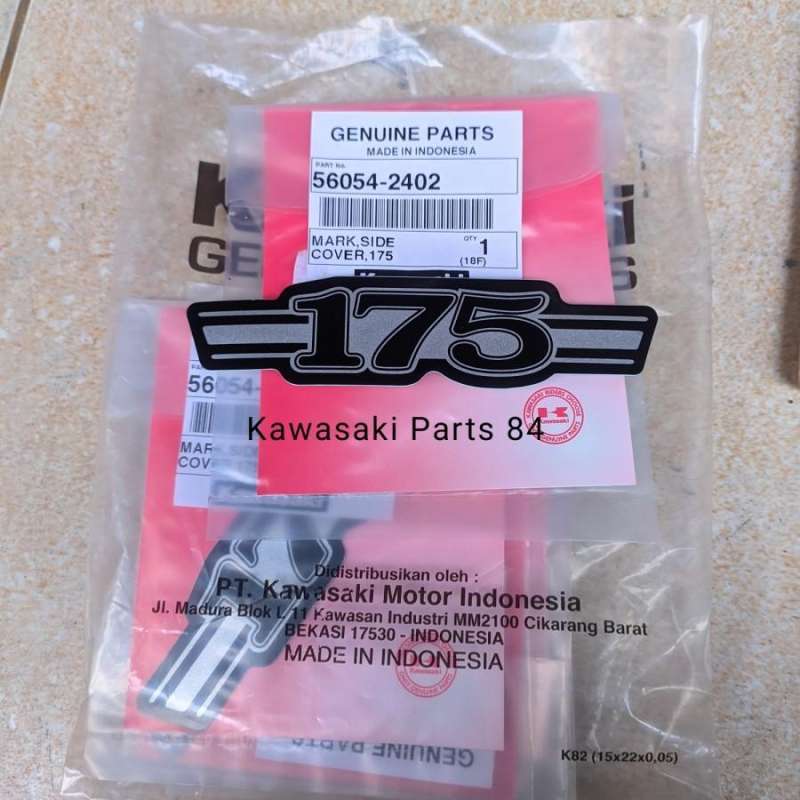 Jual MARK SIDE COVER 175 Sticker Logo Motor Kawasaki W175 di Seller 84