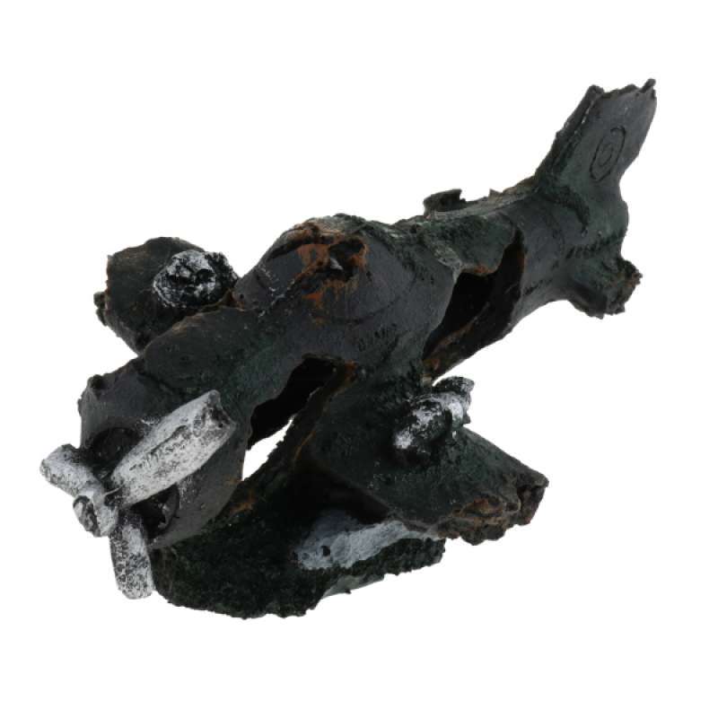 Jual Resin Plane Wreckage Aquarium Ornament Decor Underwater Fish Hide Cave Di Seller Homyl