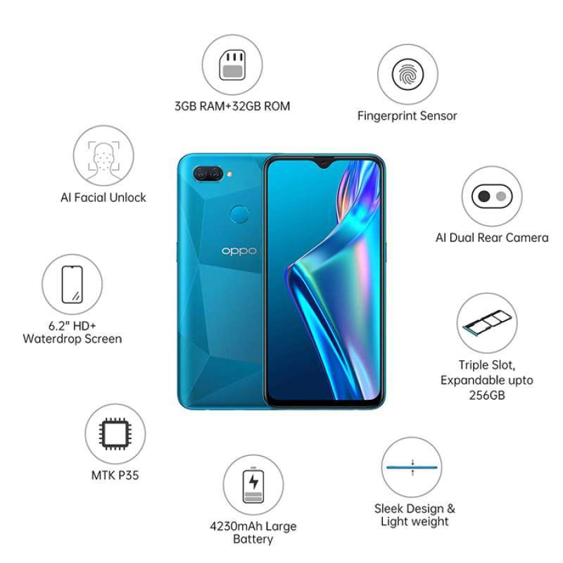 Jual OPPO CPH2083 A12 3GB RAM 32GB ROM BLUE Online