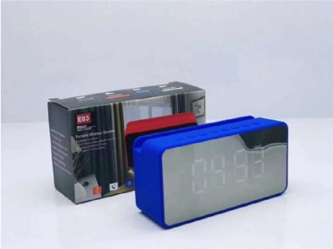 Jual [READY] Speaker jam led e03 bluetooth time clock alarm fm radio