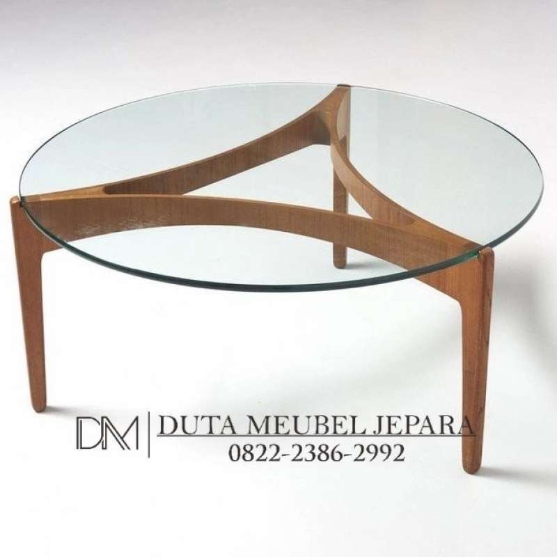 Promo CUSTOM coffee table minimalis kaca kayu jati Diskon 3 di