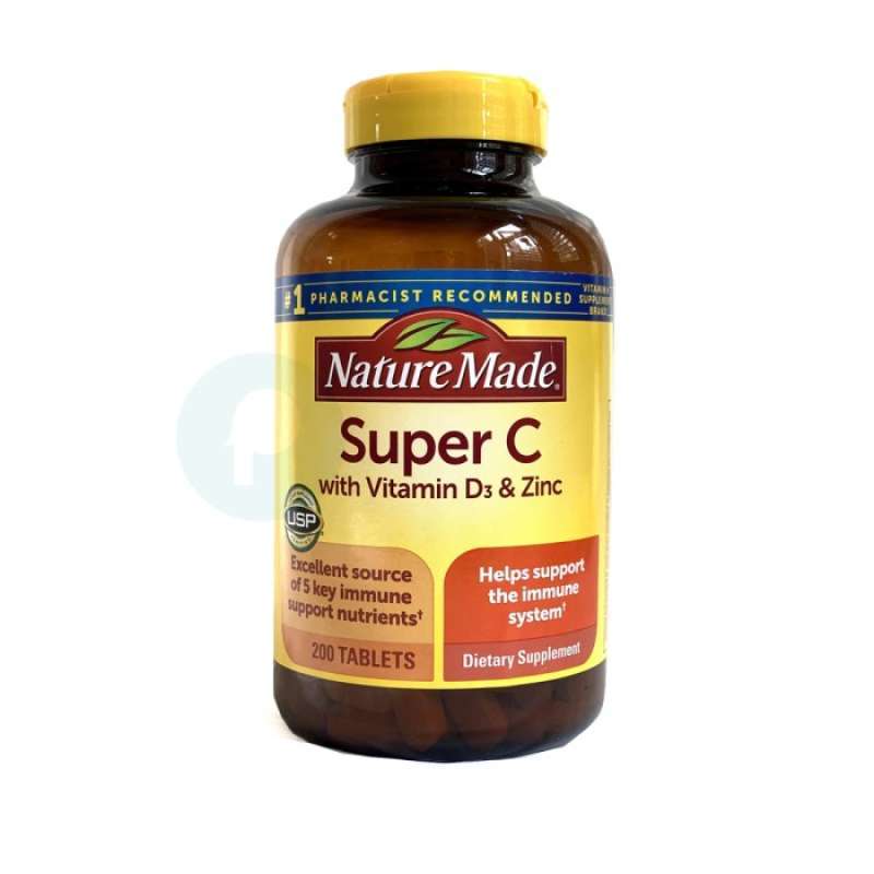 Jual Nature Made Super C With Vitamin D3 & Zinc 200 Tablets Di Seller
