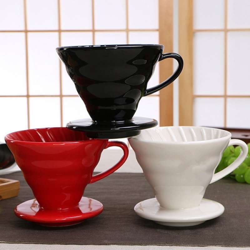 Jual DRH Ceramic V60 Coffee Dripper 02 Alat Seduh Kopi Manual di Seller
