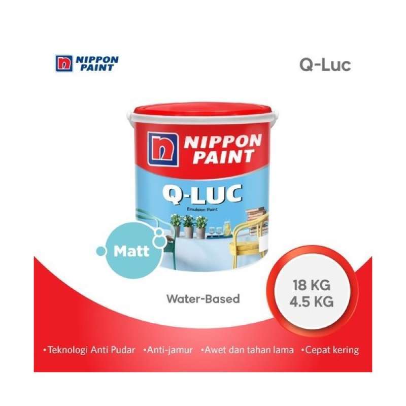 Jual CAT TEMBOK INTERIOR QLUC NIPPON PAINT BERBAGAI WARNA (4,5 KG