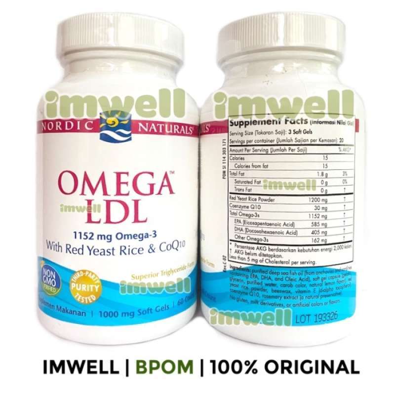 Promo Nordic Naturals Omega LDL CoQ10 Red Yeast Omega 3 EPA DHA