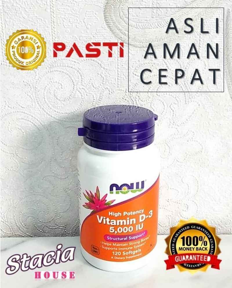 Promo NOW Vitamin D3 5000iu now d3 5000 iu 120 softgels Diskon 33% di ...