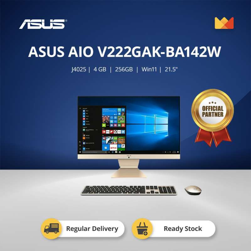 Jual Asus Aio V222gakba142w (j4025/4gb/256gb/win11/21.5) Black Di