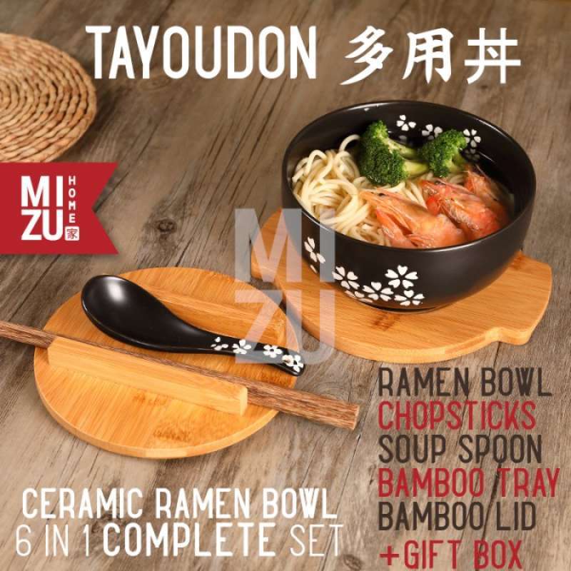 Jual Tayoudon Ceramic Noodle Ramen Bowl Gift Set Mangkok Mie Sumpit