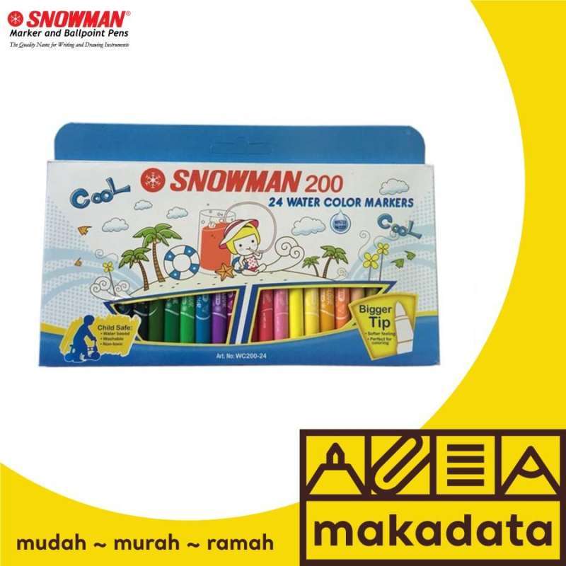 Jual Watercolour Marker Spidol Watercolor Snowman 24 Warna Wc200