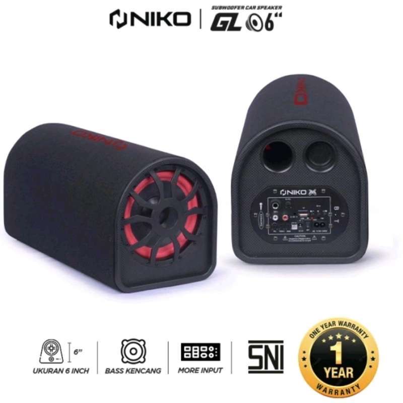 Jual Niko Gl6 Speaker Tabung Subwoofer Mobil 6 Inch 50 Watt Bluetooth