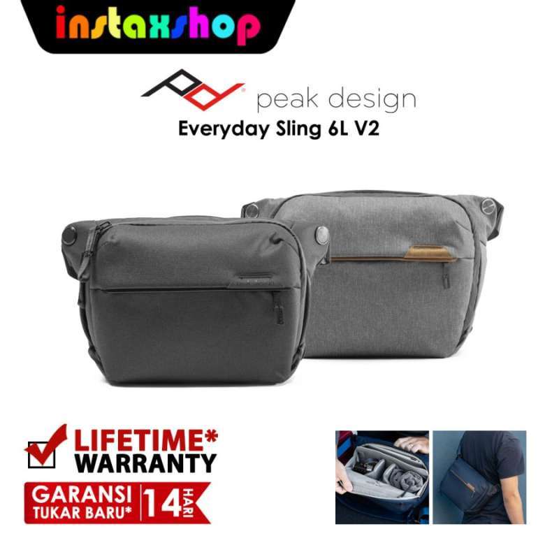 Jual Peak Design Everyday Sling 6L V2 Waist Bag Cross Body Black di
