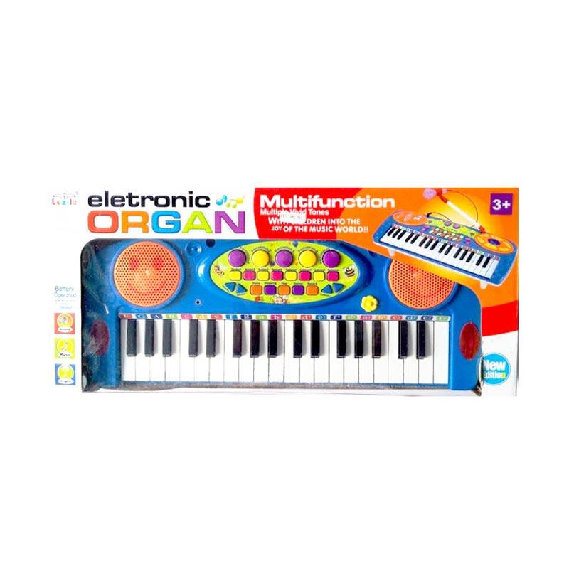 Jual TSH Electronic Organ/Piano + Mic Mainan Anak - Biru 