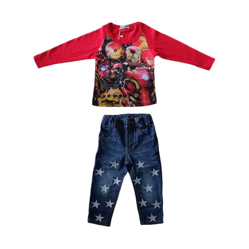 Jual Lil Kids Iron  Man  Baju  Setelan Anak  Red Online 