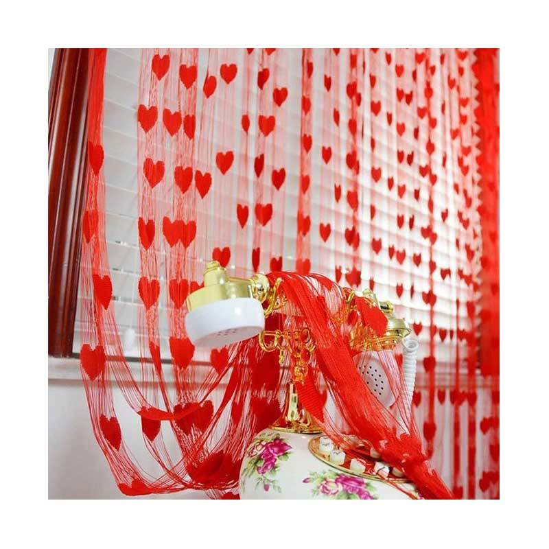 Jual HnK Motif    Love Tirai Benang - Merah Hati Murah April