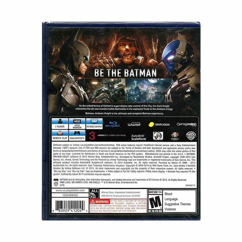 Jual Sony PS4 Batman Arkham Knight DVD Games di Seller souvigameshop ...