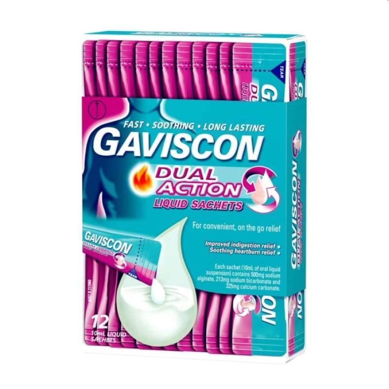 Jual GAVISCON LIQUID DUAL ACTION 10 ML 12 SACHETS MADE IN AUSTRALIA
